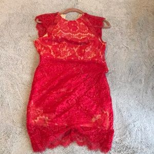 Red Lace Mini Dress